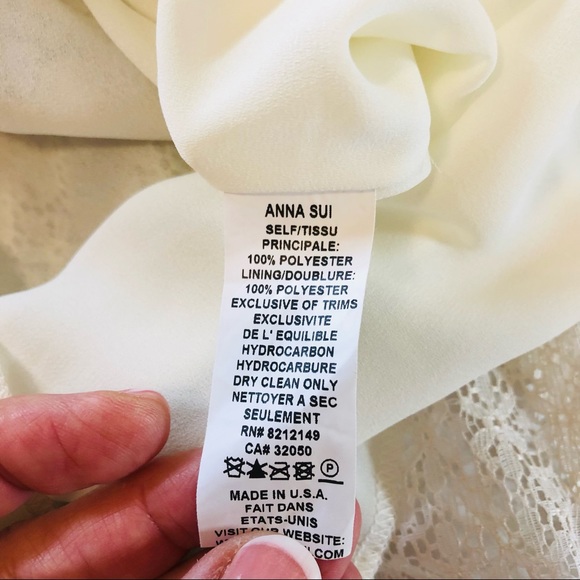 Anna Sui Embroidered Lace Eyelash Embellished Dress Size  8 - Picture 9 of 15